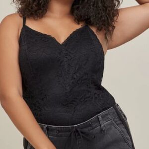 Torrid 2 Black Sleeveless Lace Bodysuit Sz 2X